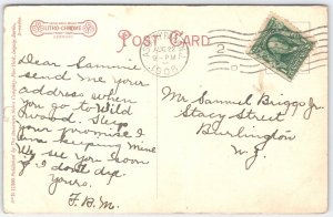 Vintage 1908 Postcard Post Office Asbury Park NJ Litho-Chrome Germany