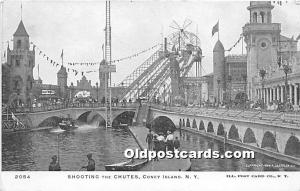 Shooting the Chutes Coney Island, NY, USA Amusement Park Unused 