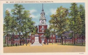 Barry Statue And Independence Hall Philadelphia Pennsylvania