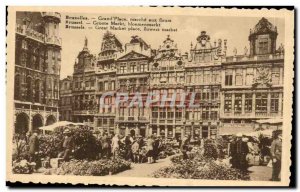 Old Postcard Brussels Grand Place Flower Power