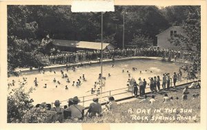 Junction City Kansas 1950s RPPC Real Photo Postcard Rock Springs Ranch Pool