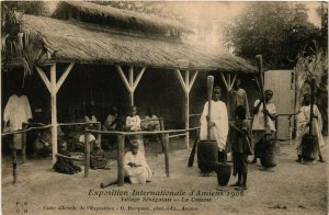 PC CPA EXPOSITION, AMIENS 1906, VILLAGE SENEGALAIS, Vintage Postcard (b13790)