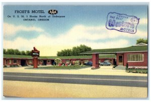 c1940's Frost's Motel Blocks North Underpass Ontario Oregon OR Vintage Postcard