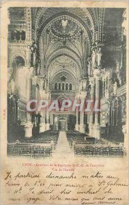 Old Postcard Lyon Interior of the Basilica of Fourviere N D view of the Entree