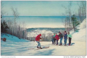 Skiers At Georgian Peaks Ontario Canada