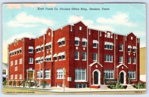 1948 KRAFT FOODS CO DIVISION OFFICE BUILDING DENISON TEXAS TX LINEN POSTCARD