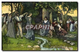 Old Postcard En Provence La Farandole by Valere Bernard