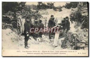 Old Postcard Army North Region Our admirable 75 gun masked battery around d &...