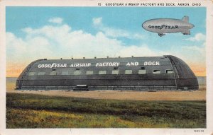 J79/ Akron Ohio Postcard c1910 Goodyear Zeppelin Dock Factory 94