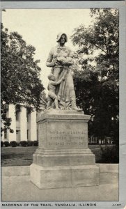 Statue of Madonna of the Trail, Vandalia IL Vintage Postcard P35