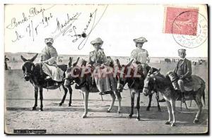 Old Postcard Donkey Mule A quartet