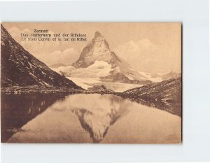 Postcard Das Matterhorn und der Riffelsee, Zermatt, Switzerland