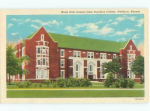 Unused W-Border Kansas State Teachers College - Pittsburg Kansas KS E1758