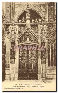 Old Postcard Albi Cathedral Interior Of The inner door of the choir section o...