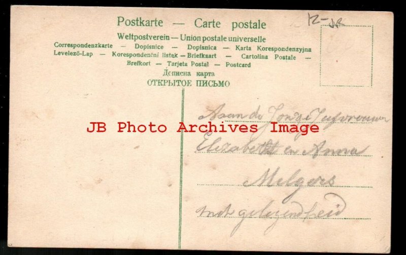 Christmas, RPPC, Angel Ringing Bells, Girls Playing with Dolls, Beads