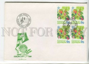 446047 Liechtenstein 1989 FDC Europa CEPT children's games block of four stamps