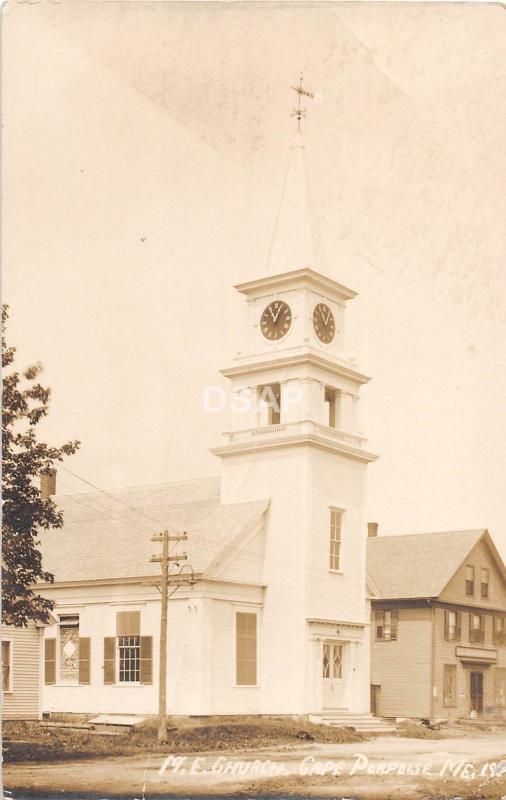 A4/ Cape Porpoise Maine Me RPPC Real Photo Postcard c1910 M.E. Church