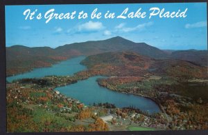 New York Aerial - It's Great to be in LAKE PLACID Adirondack Mountains - Chrome