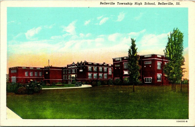 Vtg Carte Postale Belleville Township Illinois Il - Haut École