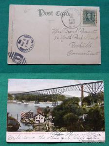 1907 POUGHKEEPSIE NY TRAIN TRESSLE OLD VINTAGE POSTCARD