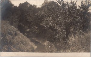 RPPC Scene at Lincoln Park with Stream Minnesota Real Photo Postcard Y7