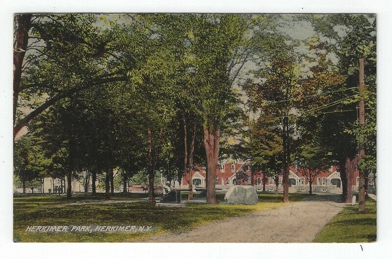 Herkimer, New York, Vintage Postcard View of Herkimer Park, 1908