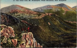 Great Gulf Mt Washington White Mountains New Hampshire NH Linen Postcard PM WOB