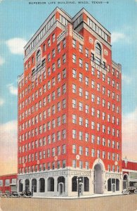 Waco, TX Texas   SUPERIOR LIFE OFFICE BUILDING   ca1940's Linen Postcard