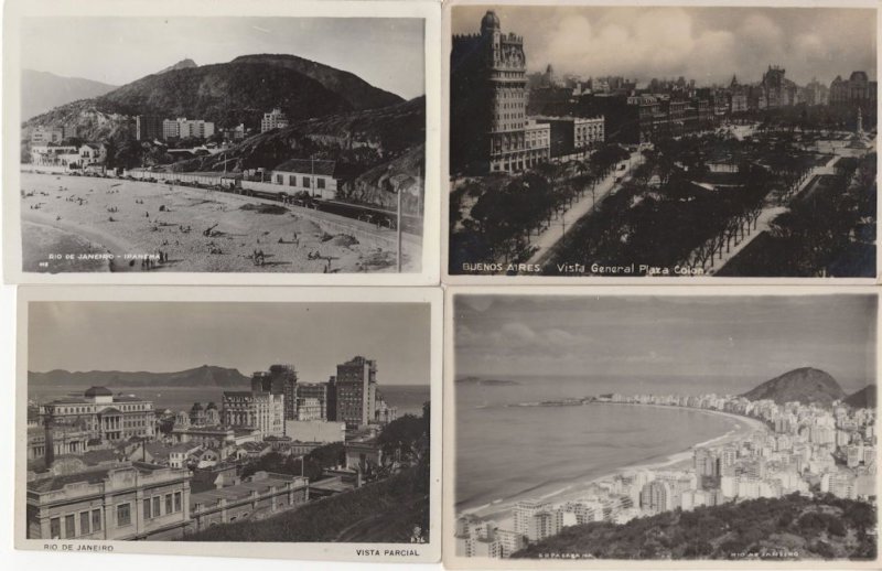 Rio De Janeiro Buenos Aires 4x Panorama Real Photo Old Postcard s