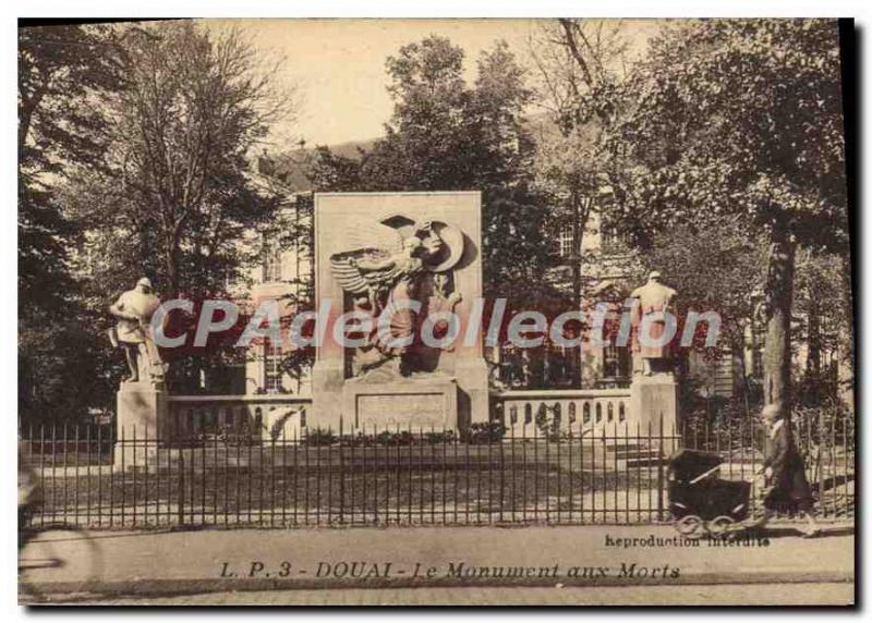 Old Postcard Douai Monument Aux Morts