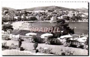 Postcard Old Banyuls and visited beach of Miramar terraces