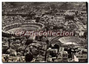 Postcard Modern Provence Arles B Rh Aerial view Les Arenes and the Ancient Th...