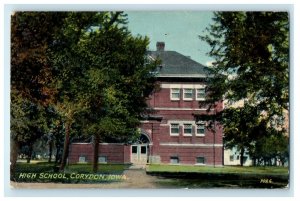 1913 View Of High School Building Corydon Iowa IA Posted Antique Postcard