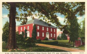 Vintage Postcard 1943 Old Pohick Church Washington's near Alexandria Virginia VA