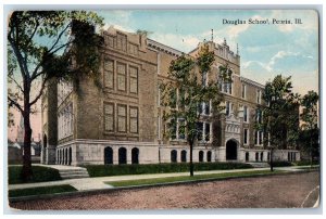 Peoria Illinois IL Postcard Douglas School Building c1910's Unposted Antique