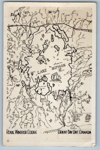 Orient Bay Ontario Canada Postcard Royal Windsor Lodge c1920’s RPPC Photo