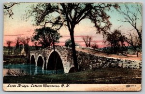 Leeds Bridge  Catskills Mountains New York Postcard