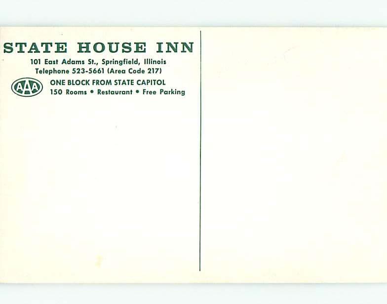 Unused Pre-1980 RISQUE GIRLS AT STATE HOUSE MOTEL Springfield IL s2732@