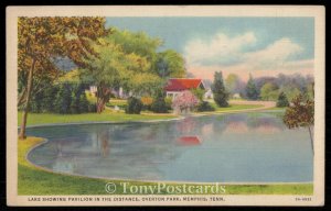 Lake showing pavilion in the distance, Overton Park