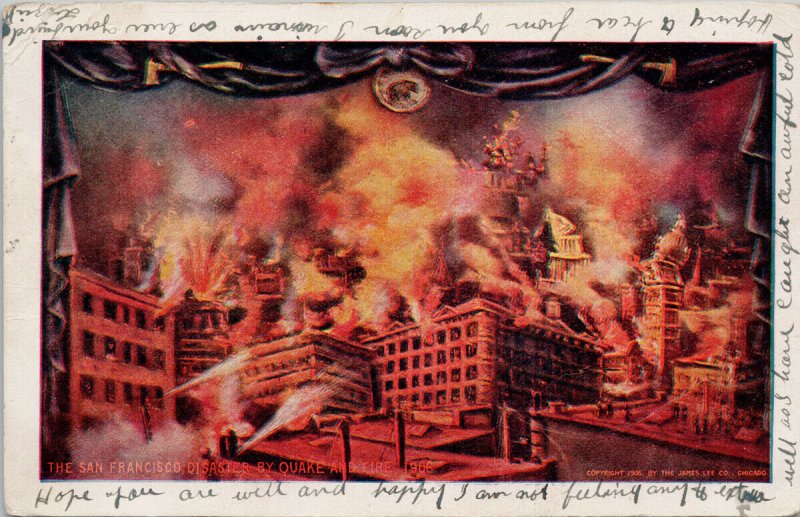 1906 San Francisco CA Disaster Earthquake and Fire California Postcard G17