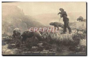 Postcard Old Pig Pig Fair 1901 Vaysan L & # 39enfant prodigal Sheep