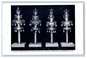 Silver Adornments For Scrolls In Touro Synagogue Newport RI Vintage Postcard