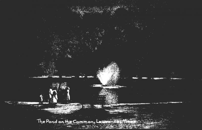 Massachusetts Lawrence The Pond On The Common Rotograph