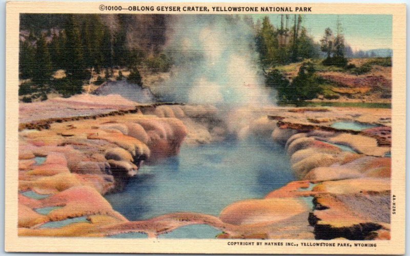 Postcard - Oblong Geyser Crater, Yellowstone National Park - Wyoming