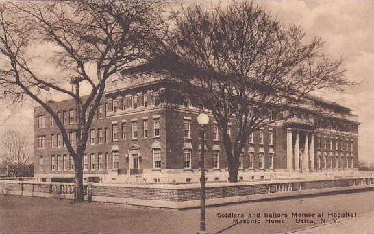 New York Utica Soldiers And Sailors Memorial Hospital Masonic Home Albertype