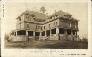 Elkins WV Odd Fellows Home c1910 Real Photo Postcard