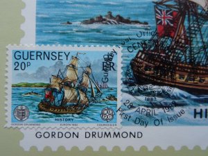 Guernsey First Day of Issue HISTORY 3-C 1982 Stamp & Postcard