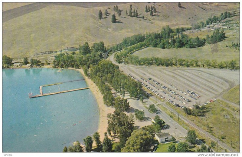 Aerial view,  Kalamalka Lake Beach,   Vernon,  B.C.,  Canada,  40-60s
