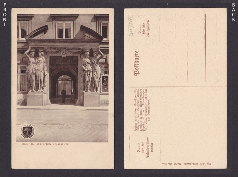 Vintage postcard, Austria Vienna, Portal des Palais Pallavicini