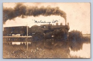 J92/ Martinsburg Lake West Virginia? RPPC Postcard c1910 Railroad Loco 176